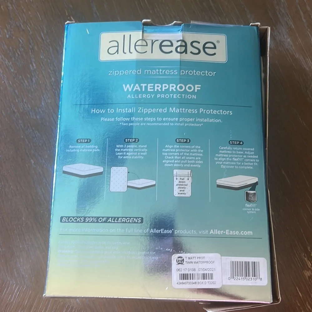 Brand New! Allerease zippered mattress protector